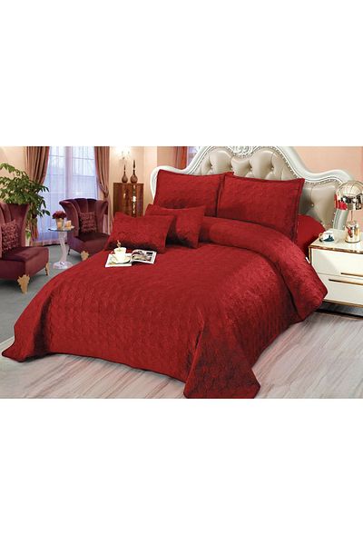 CHIRASO CHIRASO Velvet Duvet Cover Set, 5 Pieces, Duvet Cover 220 x 240 cm, 4 Pillowcases, red