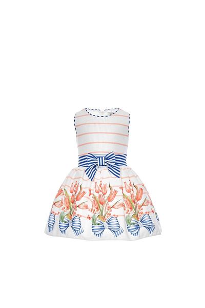 Pamina Rochie cu fundă, model floral, Felicia, 311101 - 98 cm, roz