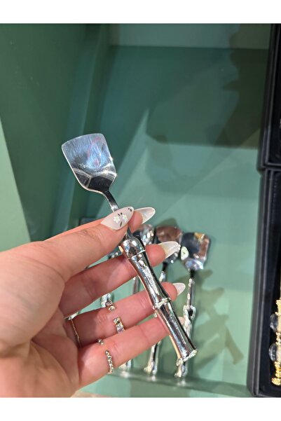 hediye Esterhomedecor 6 Bamboo Model Ice Cream Spoons