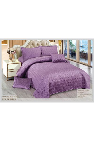 CHIRASO CHIRASO Velvet Duvet Cover Set, 5 Pieces, Duvet Cover 220 x 240 cm, 4 Pillowcases, purple
