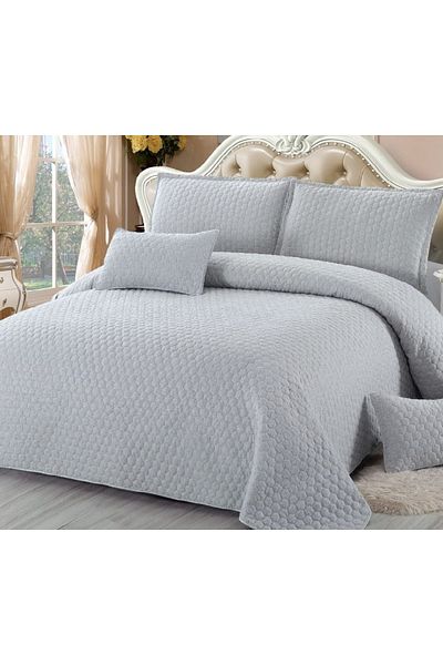 CHIRASO CHIRASO Duvet Cover Set, 5 Pieces, Cotton, 220x240 cm, 4 Pillowcases, gray