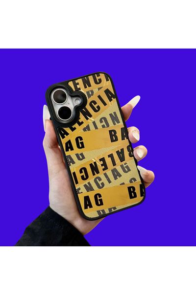 Balenciaga Husa telefon compatibila cu Iphone 13 PRO MAX, Balenicaga GALBEN-NEGRU