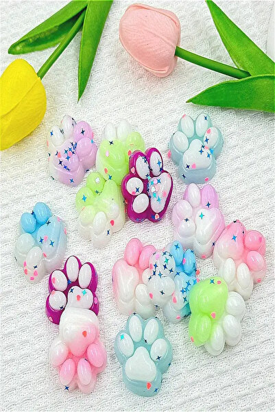 Hyd 3 Adet Oyuncak Mini Squishy Kedi Patisi 4cm Sukuşi Pati Pullu Pati Eğlenceli Oyun