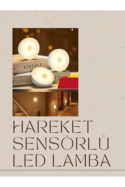 değer Hareket Sensörlü Usb Şarjlı Beyaz Led Işık Lamba (SENSÖRLÜ)