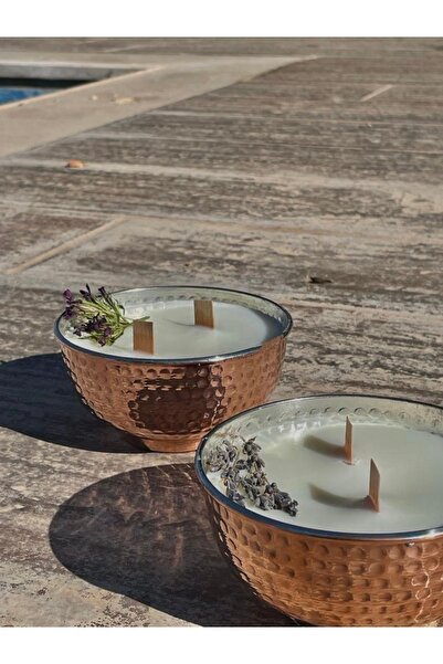 AURA kapaklı bakır tas soya mumu