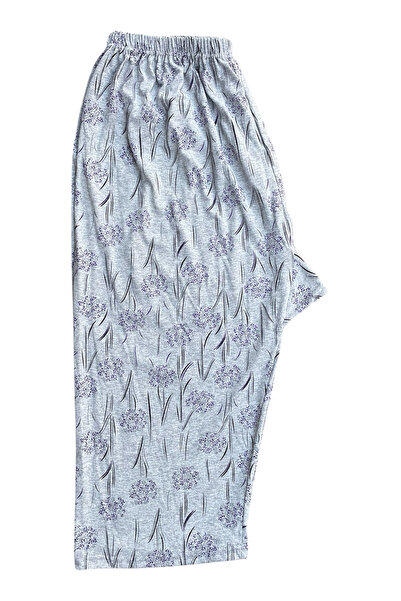 urumbay 3'lü Büyük Beden Ağlı Kadın Penye Diz Altı Desenli Kapri