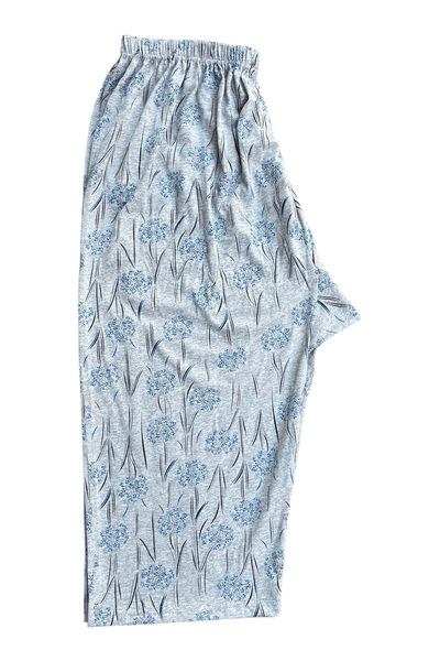 urumbay 3'lü Büyük Beden Ağlı Kadın Penye Diz Altı Desenli Kapri