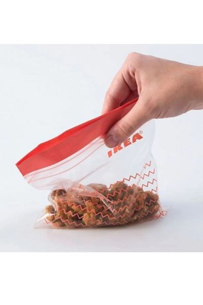 IKEA Istad Ziplock Refrigerator Bags - 60 Pieces 30 Bags (0.4 Lt, 15X15.5 cm), 30 Bags (1 Lt, 18X21.5 cm)