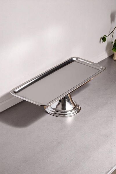 Mirilliahome Silver Color Footed Cake and Pastry Presentation Stand – Dowry Serving Plate
