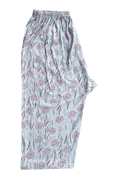 urumbay 3'lü Büyük Beden Ağlı Kadın Penye Diz Altı Desenli Kapri