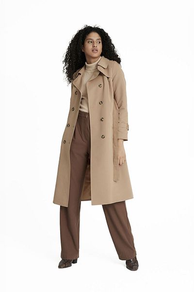 Soydan Güner Water Repellent Non-Wrinkle Fabric Medium Trench Coat K.beige 5777
