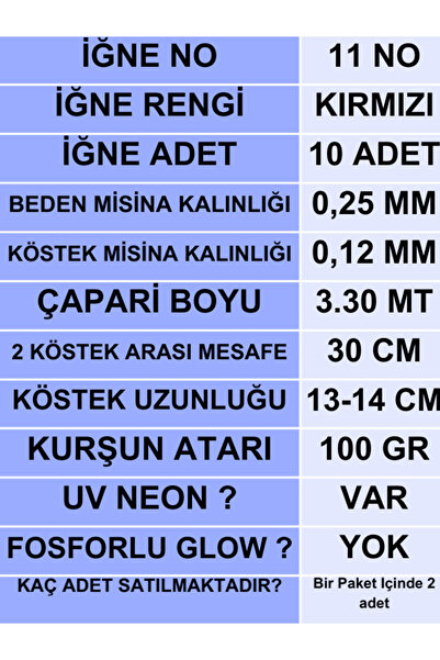ea genset Çapari İstavrit Gece Çaparisi 25x12 Beden Kıyı Uv Neon Kırmızı Sim 11 No 10 Kırmızı İğneli 2li Paket
