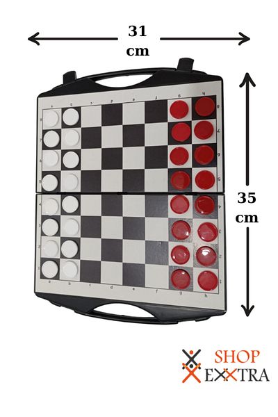 shopExxtra 3-Piece Game Set with Large Size Bag Chess Checkers Backgammon with Bag (Open Size: 35 X 31 cm)