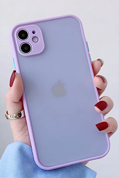 zore Iphone 12 Uyumlu  Kamera Korumalı Mat Arka Yüzey Silikon Kılıf