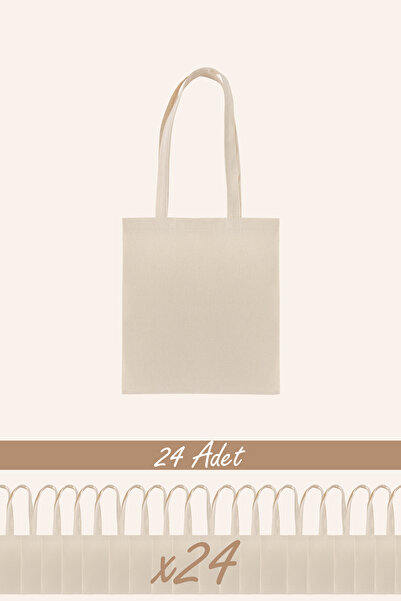Butik Baskısız Ham Bez Çanta %100 Pamuk | 35x40 Cm | 140 Gr/m² | Doğal Renk Punch Çanta | 24 Adet