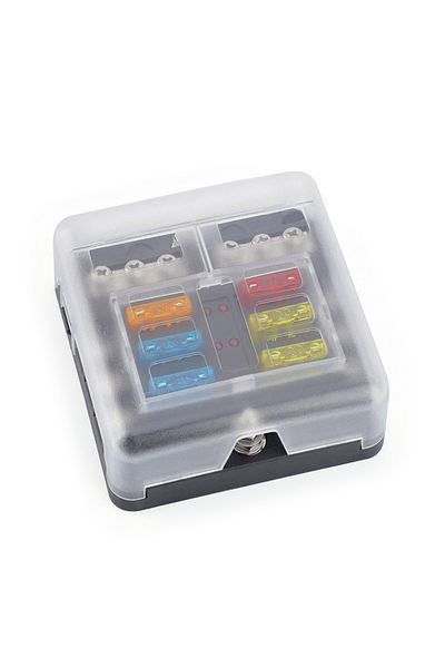 Choice 6way 6 Way Blade Fuse Block 12 Way Fuse Box Holder Waterproof M5 Stud With Led Indicator Light For A