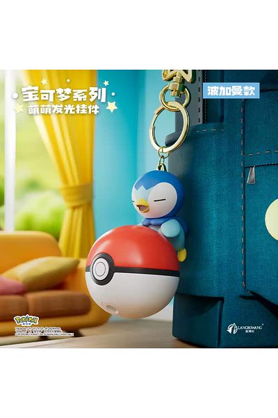 Takara Tomy Piplup Light Pokemon Cute Glowing Series Charm Action Figure Cartoon Poke Ball Keychain Pikachu Pipl