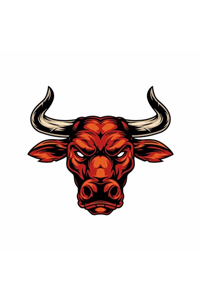 Reysa Tasarım ملصق غاضب الثور 10x10 سم ملصق ملون