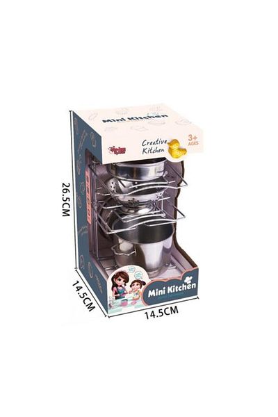 VARDEM OYUNCAK Vardem 7 Piece Steel Cookware Pan Set with Shelves
