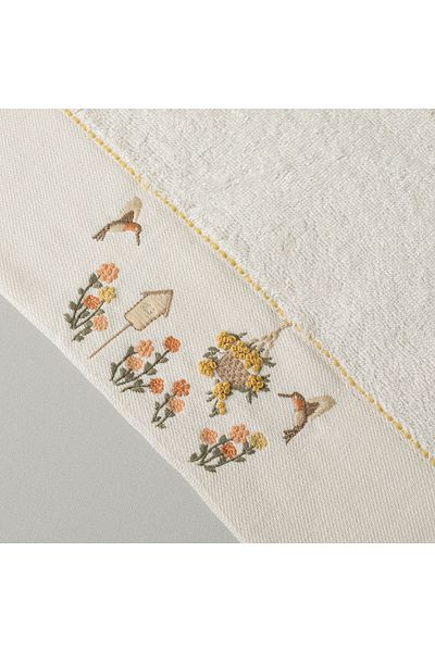 Linens Fleurs Bamboo Face Towel - Ecru 50X85 cm