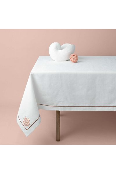 Linens Shell 150X250 cm Table Cloth Ecru Coral