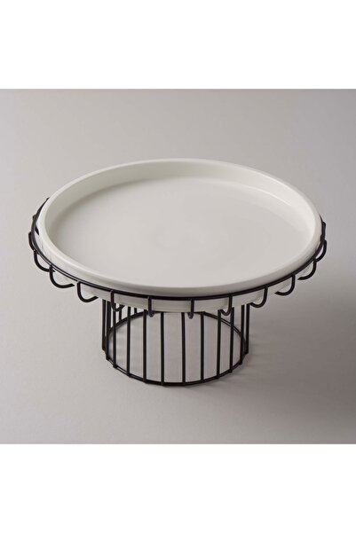 Linens Arlina Porselen-metal 27x27x13,8 Cm Ayaklı Tabak