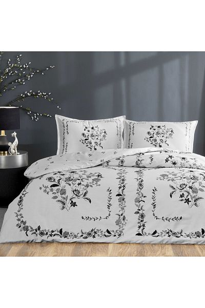 Linens Gray Allday Nelson Cotton Satin Duvet Cover Set Double