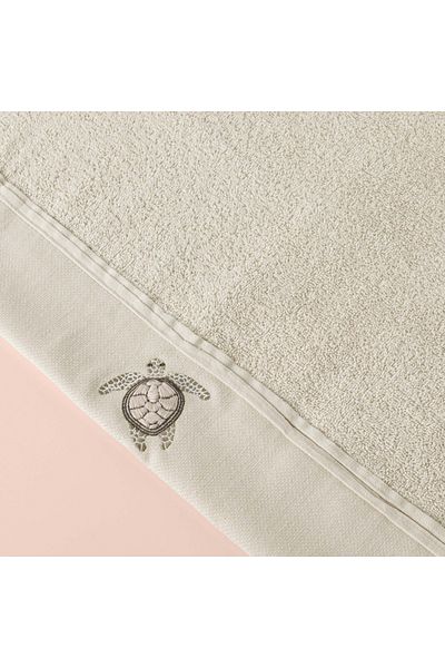 Linens 50X85 cm Beige Turtles Cotton Face Pool
