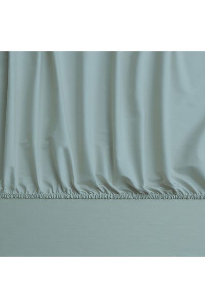 Linens ملاءة سرير مطاطية من الساتان القطني باللون الأخضر مقاس كوين - مزيج ومطابق