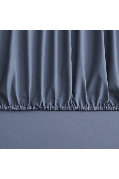 Linens ملاءات مطاطية مفردة من القطن الساتان من Indigo Mix&Match