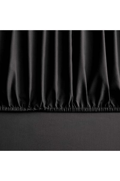 Linens Queen Size Pearl & Satin Sheer Fitted Sheet, Black