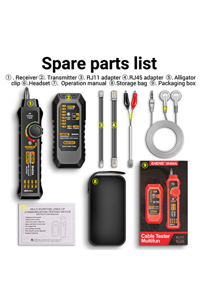 Choice1 جهاز اختبار مضاد للتداخل متعدد الوظائف RJ11/RJ45 أسود اللون، متتبع ال...