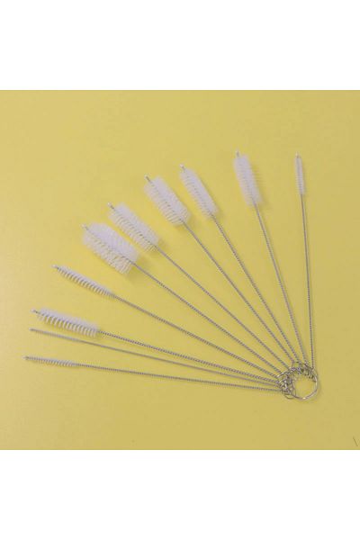Choice White 10pcs/set Straw Cleaning Brushes Multifunction Flexible Handle Test Tube Bottle Straw Washing