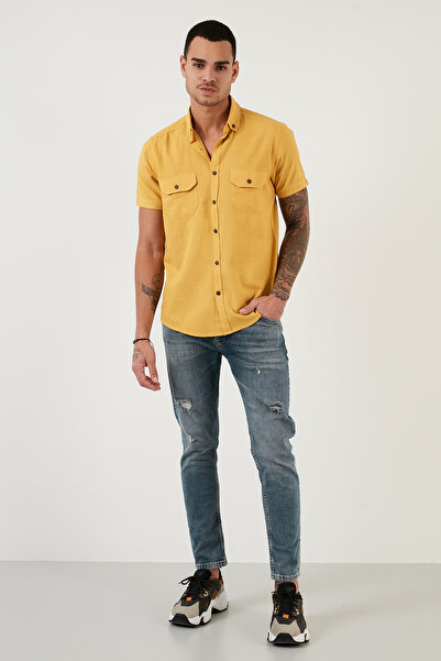 Buratti Πουκάμισο τσέπης με κουμπιά 100% βαμβακερό slim fit Ανδρικό πουκάμισο Cf21s111153