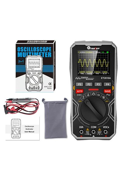 TOOLTOP Et2010a Gray Et2010a 2 In 1 Digital Oscilloscope Multimeter 2.5msps 1mhz Portable Multimeter