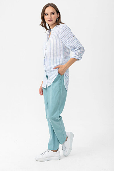 Heaven Ephesus GÖK MAVİSİ KETEN PANTOLON -5020