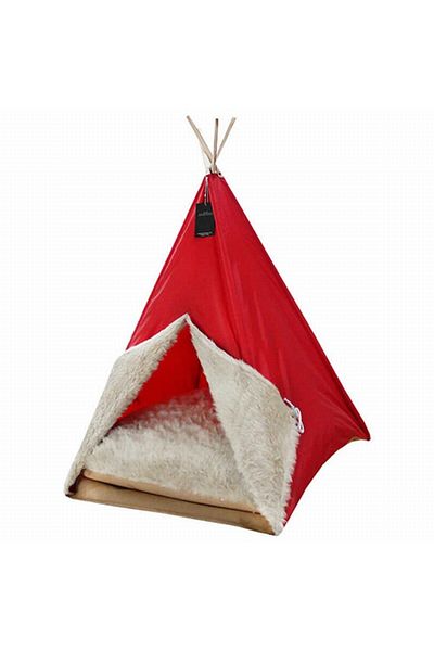 Bedspet Cat and Small Breed Dog Tent Red 50X50X70 cm