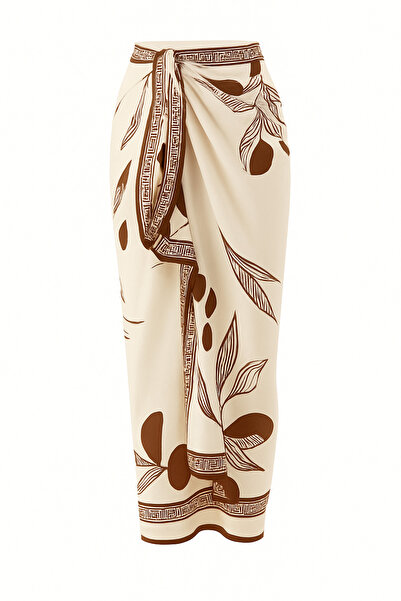 Behills Fransız Esintili Toparlayıcı Drapeli Mayo Pareo 2li Set Ayarlanabilir Askılı,Şık Ve Incelten Etkili