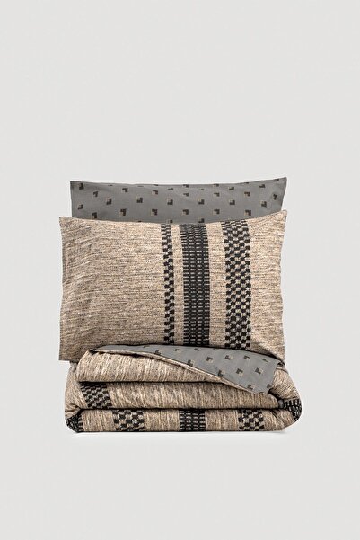 Cotton Box Единичен комплект завивки Toprak Arlo Brown