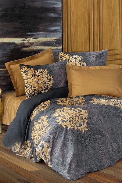 Cotton Box Σετ Παπλωματοθήκη Σατέν Διπλό Jadira Beige
