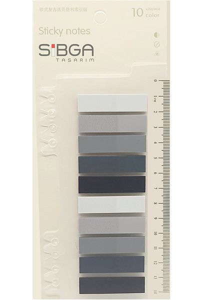 sibga tasarım Transparent Colored Post-It Note Paper - 200 Sheets Bookmark Sticker
