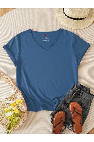 FAVORİST Tricou cu decolteu în V simplu - cu ajustare normală