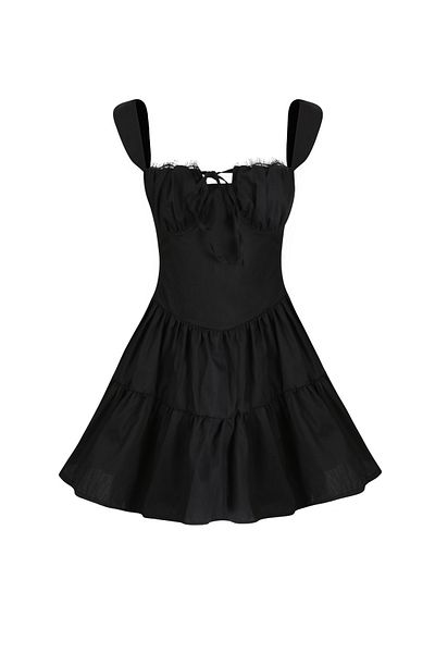 La Sarta Love Story Black Mini Dress