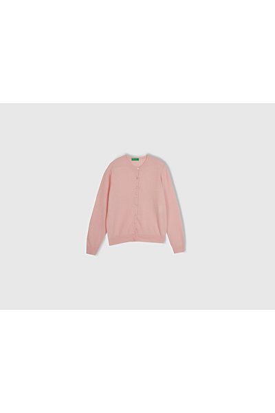 United Colors of Benetton Cardigan Merino pentru damă, roz pudrat