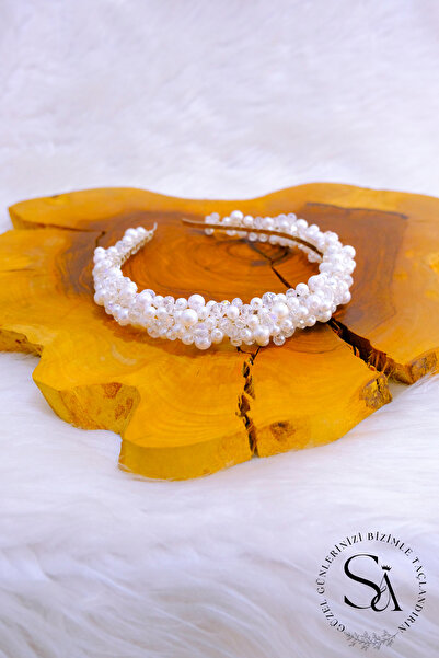 SimgeAksesuar Kristal Taşlı Şık Ve Zarif Gelin Tacı