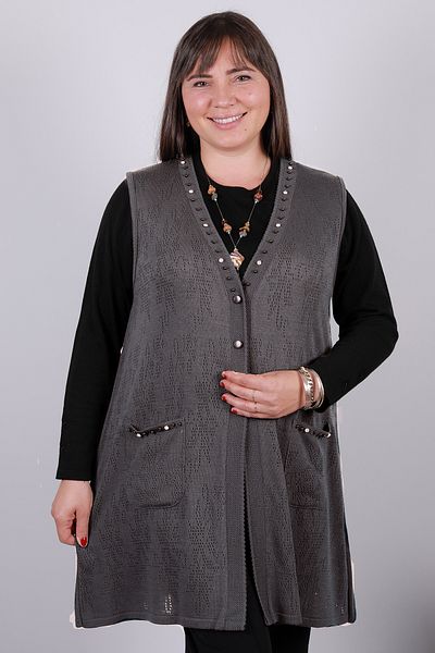 Laden Plus Size Women's Spring Summer Very Thin Special Long Hole Mother Knitwear Vest