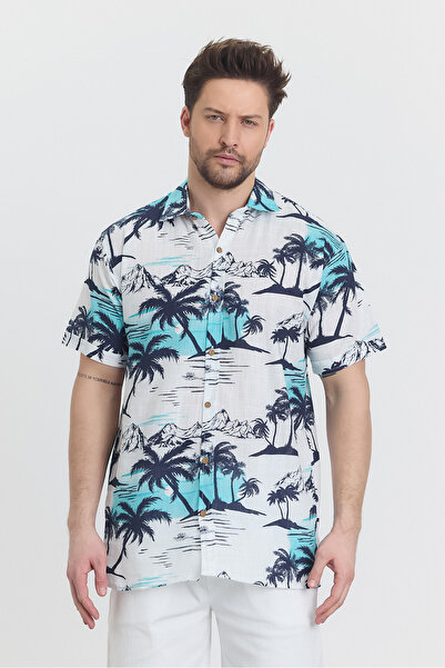 Heaven Ephesus Ανδρικό πουκάμισο με σχέδιο - Κοντομάνικο πουκάμισο με σχέδιο Dubai - 4663