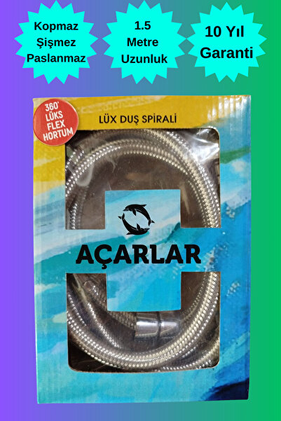 Acarlar 10 Yıl Garantili Banyo Duş Hortumu Çelik Örgülü 1,5 Metre Duş Başlık ...