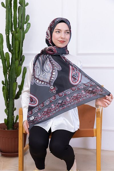 aldyoo Retro Ethnic Pattern Idol Janjan Shawl Burgundy