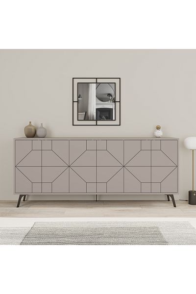 Mourah Home Dune Console 181 – Modern 6-Door Sideboard with Elevated Legs, Storage for Living, Dining & Hallway